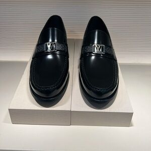 Louis Vuitton Black Leather Loafers